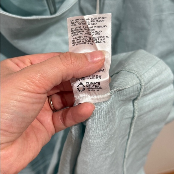 NWT Reformation Phillipa Linen Mini Dress Sz 12 Aquamarine Coastal Beach Vacatio - Picture 9 of 12